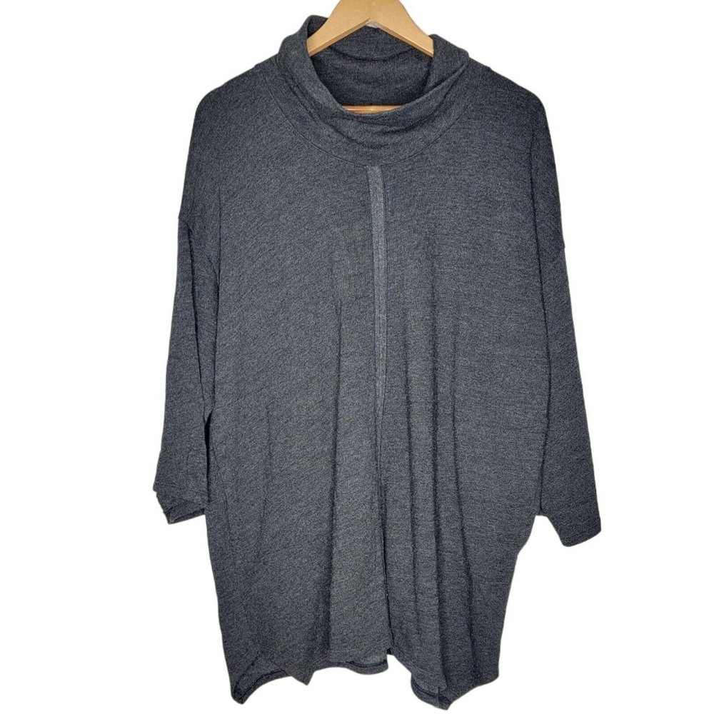 Purejill J. Jill Small Oversized Charcoal Gray Women‎ Cowl Neck Pullover Sweater